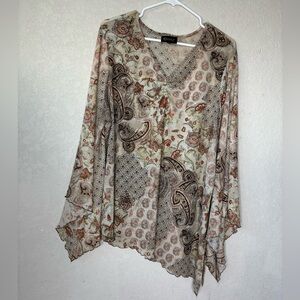 Brown paisley print Lane Bryant top